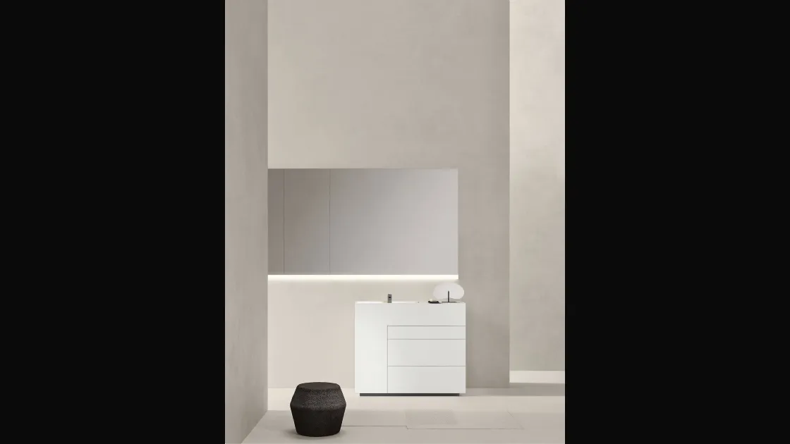 Mobile Bagno da appoggio in laccato bianco opaco Touch 24 05 di Milldue