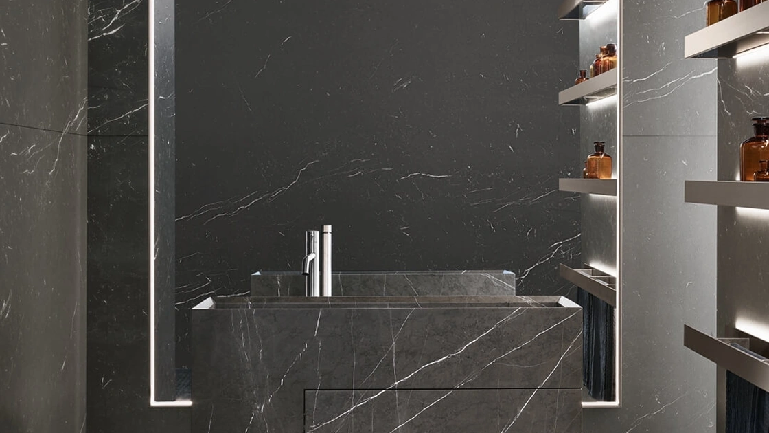 Mobile da Bagno a terra in marmo grafite Touch 24 03 di Milldue
