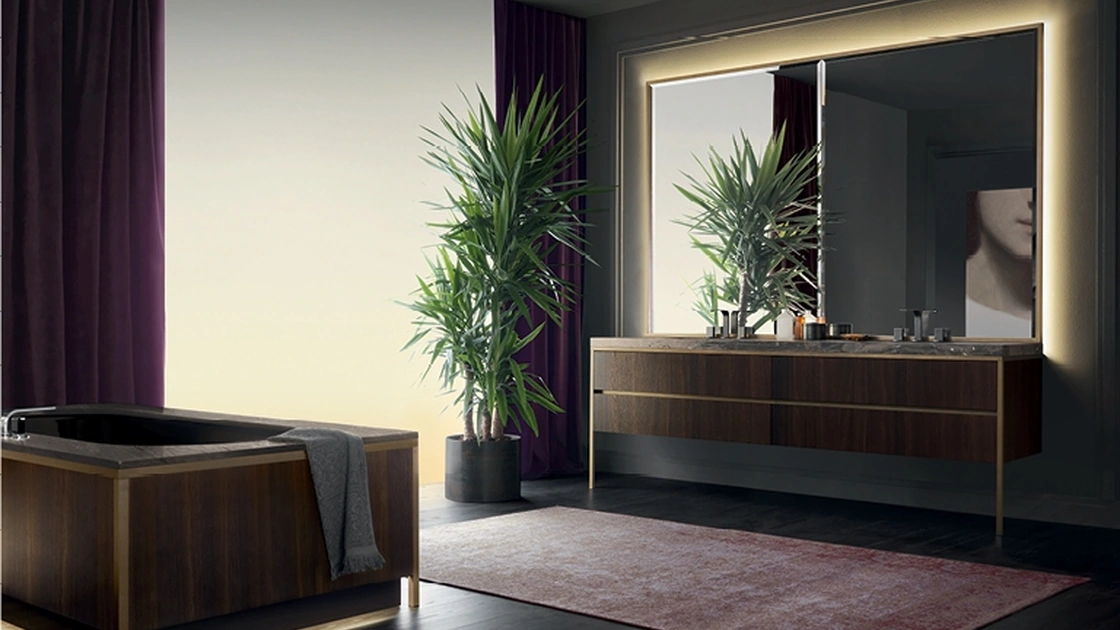 Mobile da Bagno Vitage Algonquin 01|b in rovere e marmo di Milldue