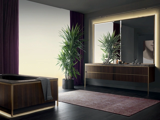 Mobile da Bagno Vitage Algonquin 01|b in rovere e marmo di Milldue