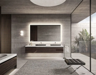 Mobile da Bagno sospeso Vitage Four Seasons 19 in ebano e marmo di Milldue