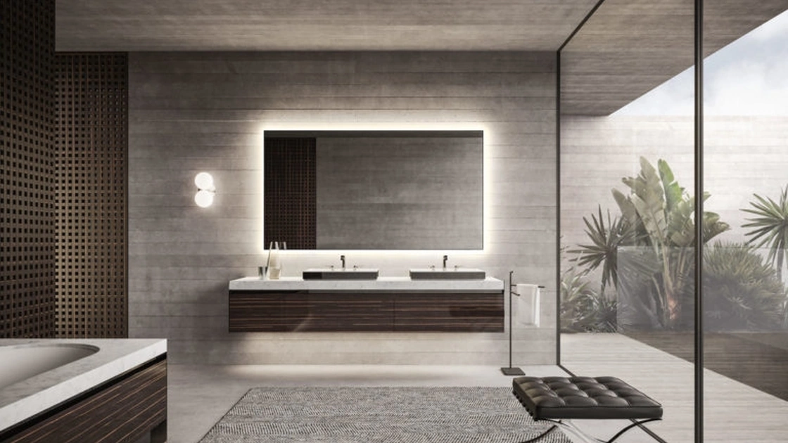 Mobile da Bagno sospeso Vitage Four Seasons 19 in ebano e marmo di Milldue