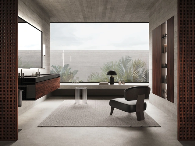 Mobile da Bagno sospeso Vitage Four Seasons 20 in palissandro e marmo di Milldue