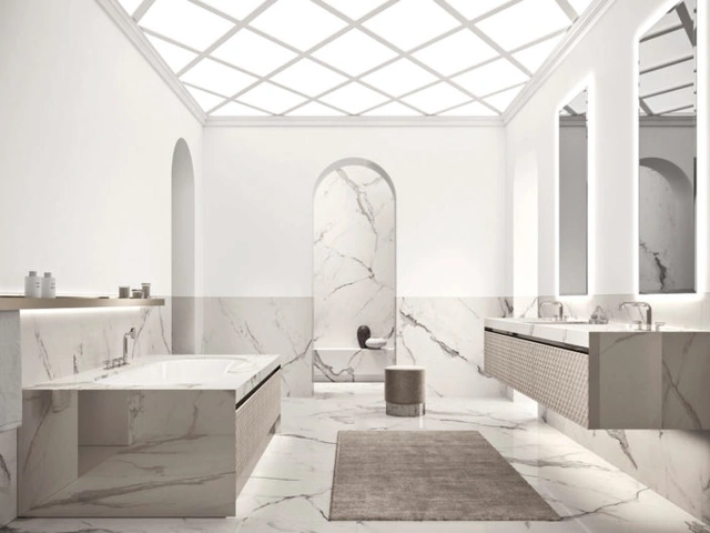 Mobile da Bagno sospeso Vitage Four Seasons 22 in alcantara e marmo di Milldue