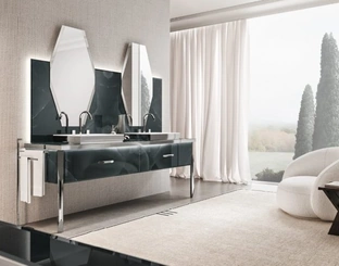 Mobile da Bagno Vitage Hilton 06 vetro extrachiaro onice smoke di Milldue