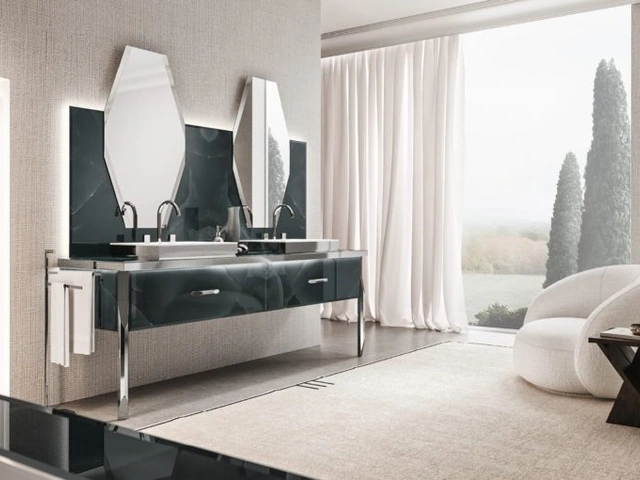 Mobile da Bagno Vitage Hilton 06 vetro extrachiaro onice smoke di Milldue