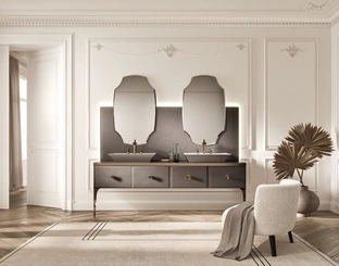 Mobile da Bagno Vitage Majestic 09 in vetro extrachiaro elephant bronze di Milldue