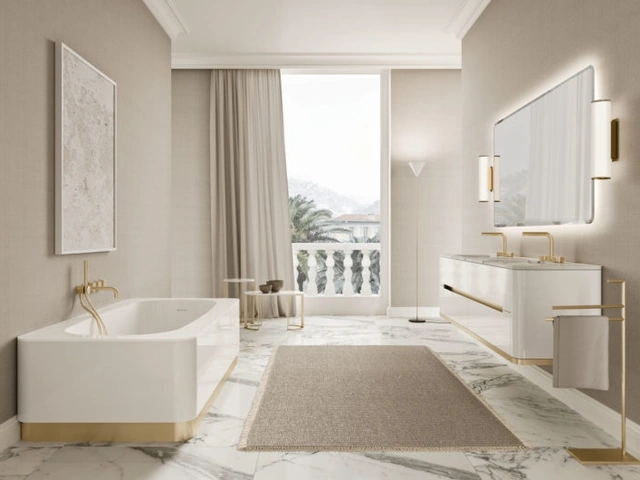 Mobile da Bagno sospeso Vitage Tailor 06 in laccato bianco lucido di Milldue