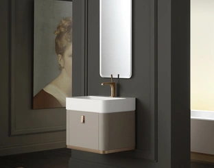 Mobile da Bagno sospeso Vitage Taylor 03 in laccato argilla lucido di Milldue