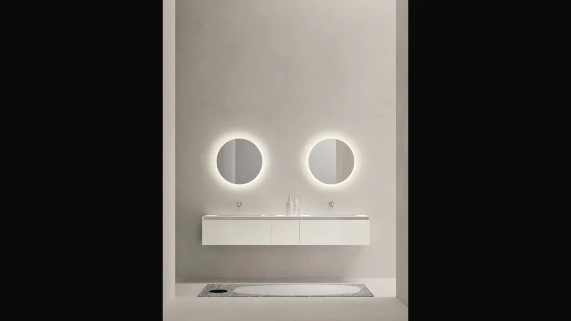 Mobile da Bagno sospeso laccato lucido Zenit 24 03 di Milldue