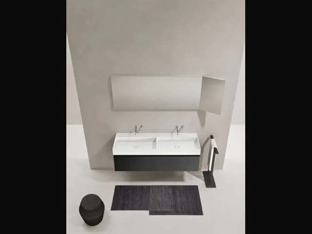 Mobile da Bagno sospeso in rovere carbone Zenit 24 11 di Milldue