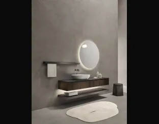 Mobile da Bagno sospeso in rovere termocotto e laccato opaco Zenit 24 06 di Milldue