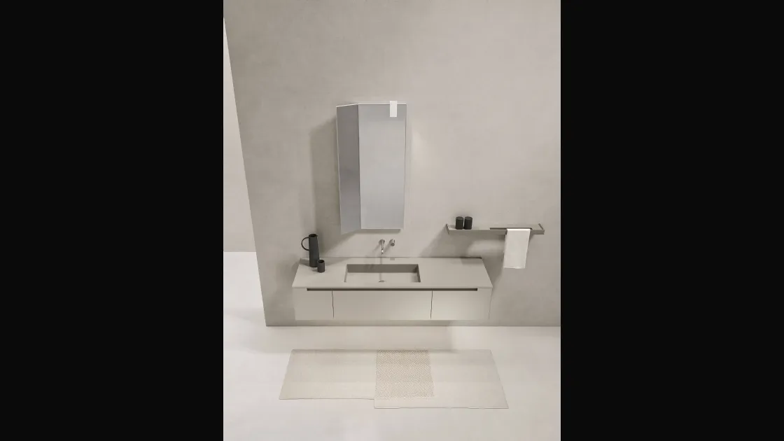 Mobile da Bagno sospeso in laccato opaco Zenit 24 02 di Milldue