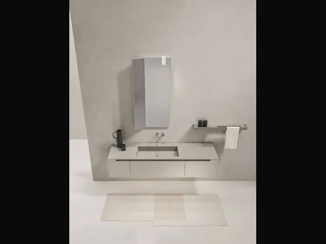 Mobile da Bagno sospeso in laccato opaco Zenit 24 02 di Milldue