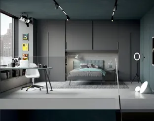 Cameretta soppalcata in laccato opaco Alpha Armadio a Ponte C09 di Doimo Cityline