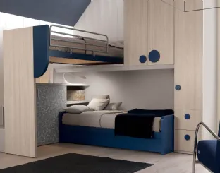 Cameretta in melaminico Alpha Letto a Soppalco E020 di Doimo Cityline