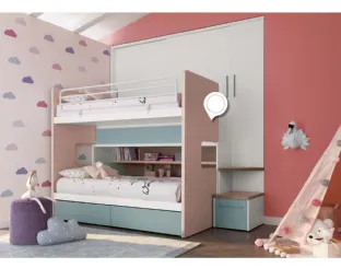 Cameretta in laccato opaco Alpha Letto a Castello M020 di Doimo Cityline