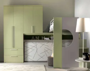 Cameretta in melaminico Alpha Letto a Soppalco E030 di Doimo Cityline