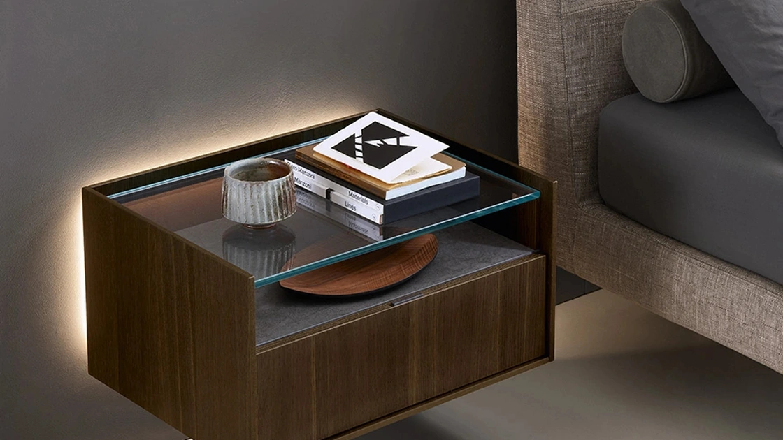 Comodino Cabaret Glass di Sangiacomo