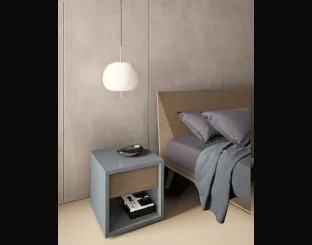 Comodino lineare in legno racchiuso da una cornice in laccato lucido Slim Frame di Dall'Agnese