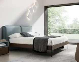 Letto matrimoniale con testiera in tessuto imbottito Cloud di Adok