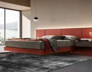 Letto Modula in tessuto con piedini trasparenti di Adok