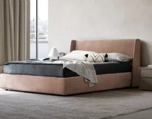 Letto matrimoniale in tessuto con testiera e contenitore Wave di Adok