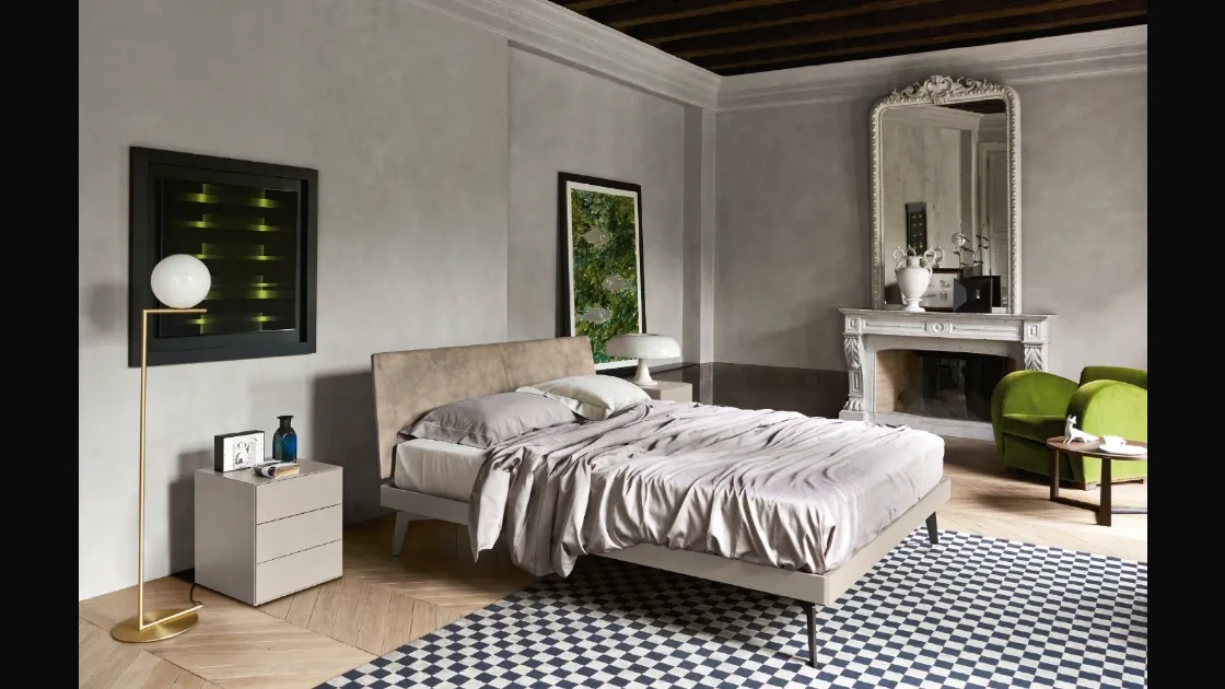 Letto Aliante in tessuto con testiera di Sangiacomo