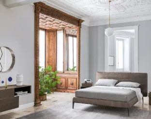 Letto in tessuto con testiera Gaston di Sangiacomo