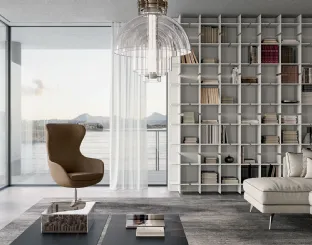 Libreria modulare componibile Bookrid in laccato Bianco opaco di Dall'Agnese