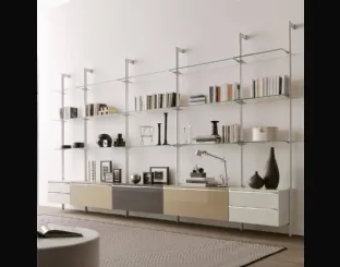 Libreria Clark in metallo e vetro di Ponti Terenghi