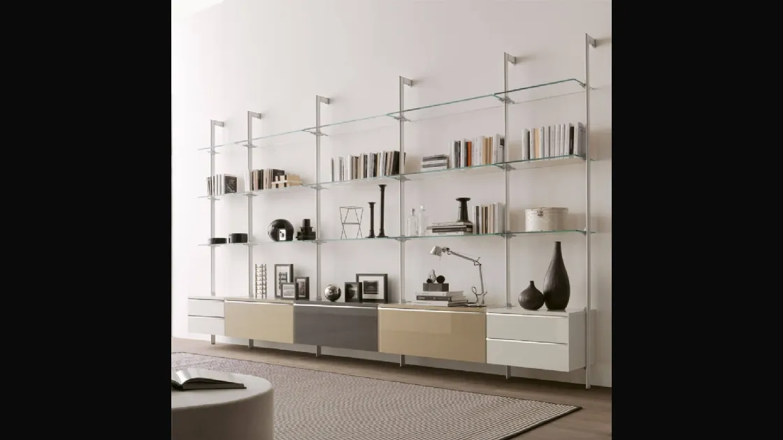 Libreria Clark in metallo e vetro di Ponti Terenghi