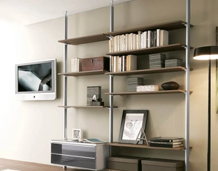 Libreria Cortina in metallo e melaminico di Ponti Terenghi