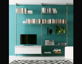 Libreria DL-300 CLARK con vano TV di Ponti Terenghi