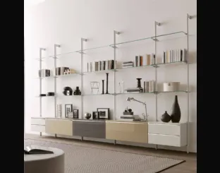Libreria Clark in metallo e vetro di Ponti Terenghi