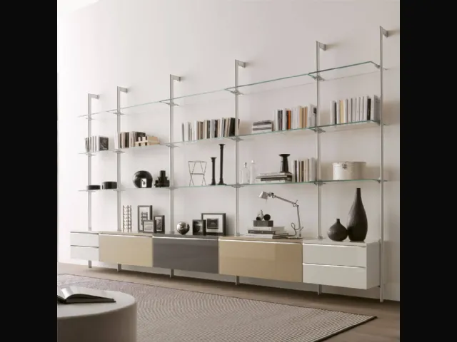 Libreria Clark in metallo e vetro di Ponti Terenghi