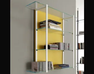 Libreria sospesa Icon 01 in metallo e vetro di Ponti Terenghi