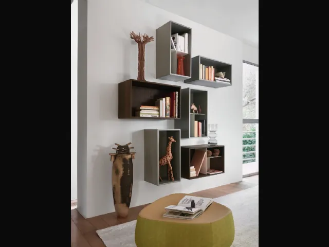 Libreria Lampo L6C07 in laccato opaco di Sangiacomo