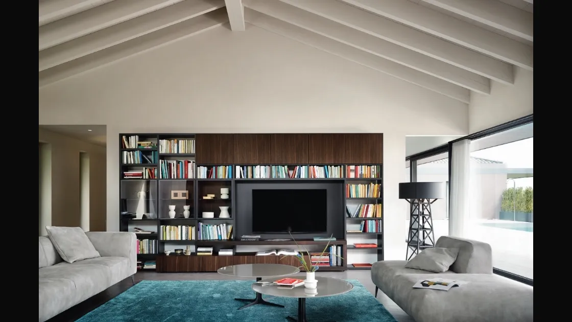 Libreria con vano porta TV Modo M6C61 di Sangiacomo