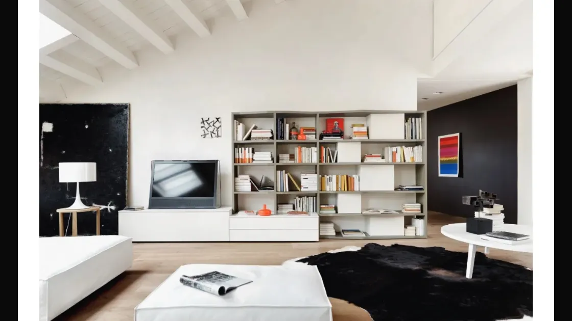 Libreria Modo M6C81 in laccato opaco di Sangiacomo