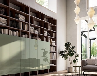 Libreria Speed Componibile in legno e laccato lucido di Dall'Agnese