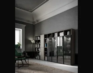 Libreria a muro Speed Up 04 in effetto Resina Dark Grey di Dall'Agnese