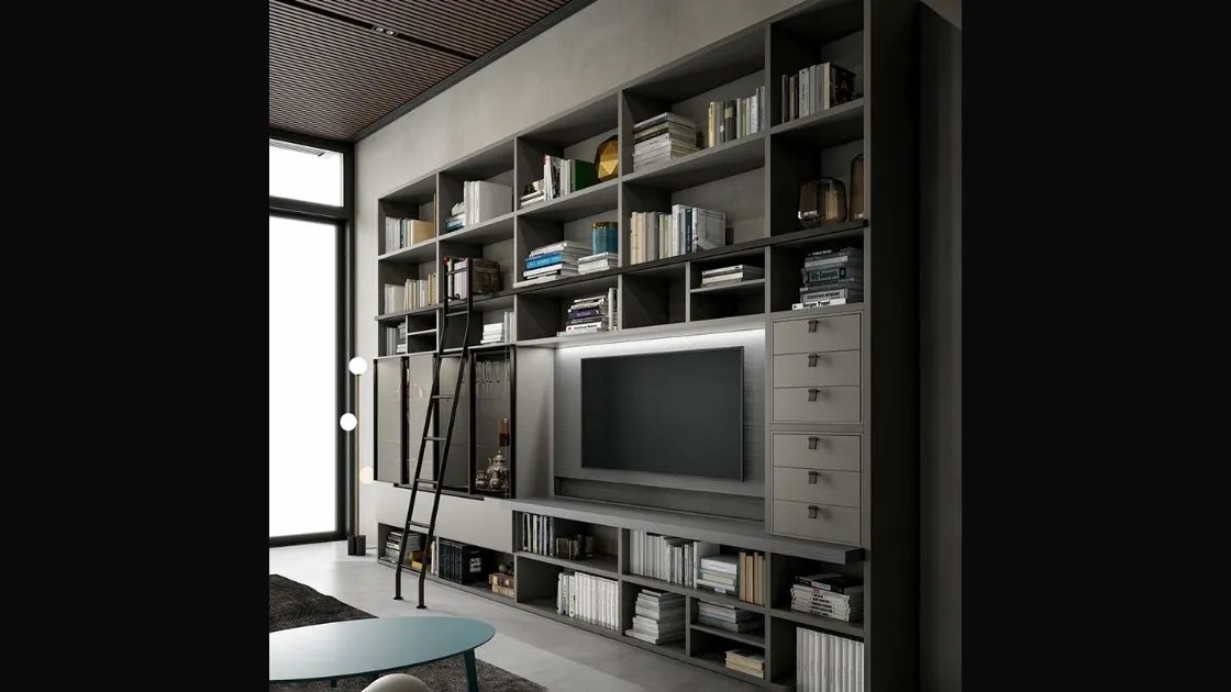Libreria Speed Up con scala scorrevole di Dall'Agnese