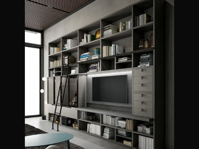 Libreria Speed Up con scala scorrevole di Dall'Agnese