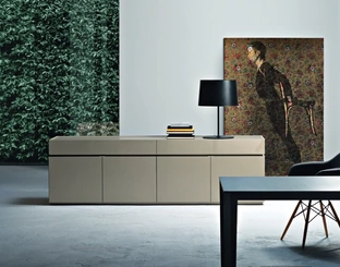 Madia Cidori 01 in laccato Juta lucido e opaco di Sangiacomo