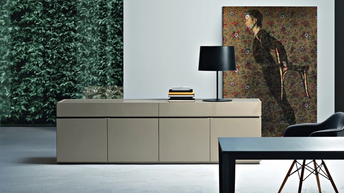 Madia Cidori 01 in laccato Juta lucido e opaco di Sangiacomo