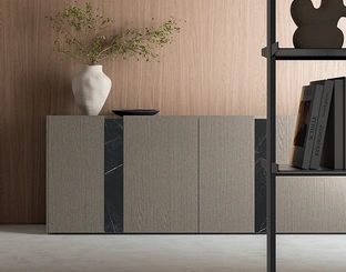 Madia DA45 in essenza Rovere con inserti in gres di Dall'Agnese