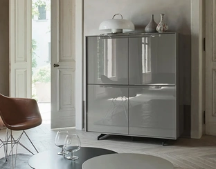 Madia Vela 03 in laccato lucido Ardesia di Sangiacomo