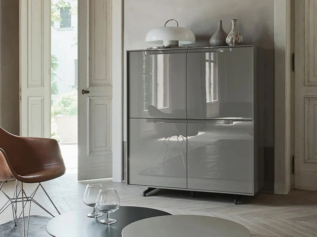 Madia Vela 03 in laccato lucido Ardesia di Sangiacomo