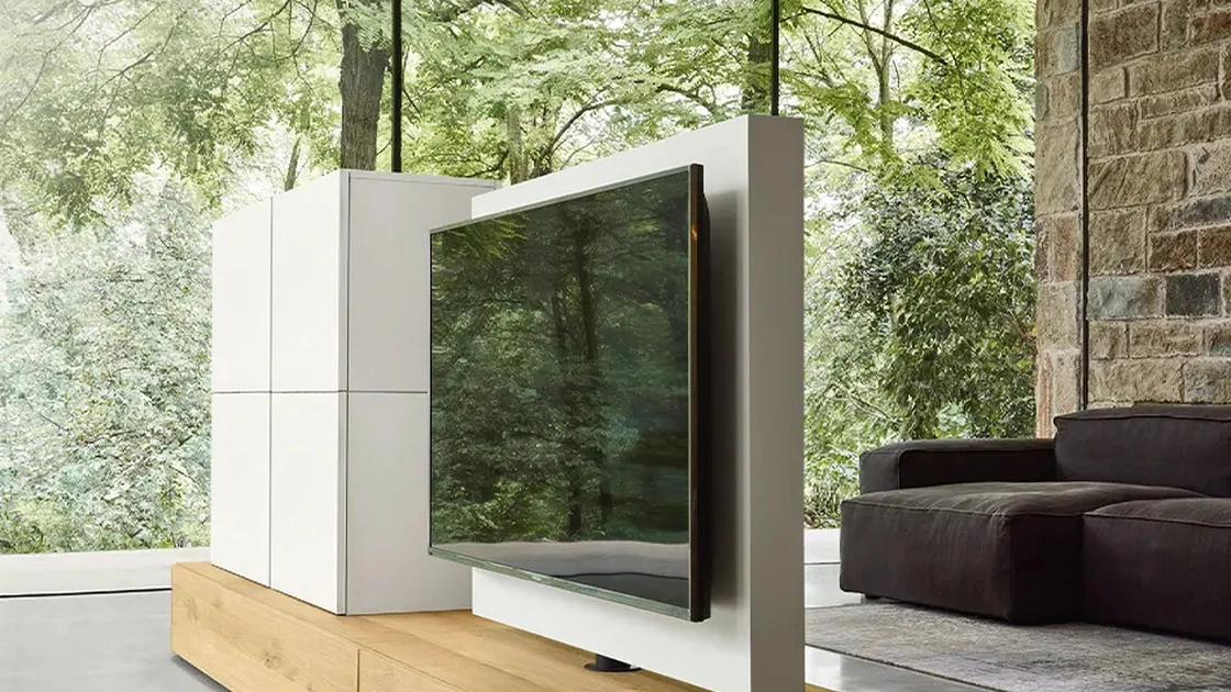 Mobile Porta Tv Tv Units Roto Lampo in legno e laccato di Sangiacomo